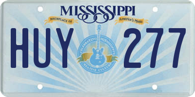 MS license plate HUY277