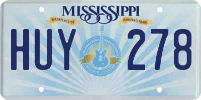 MS license plate HUY278