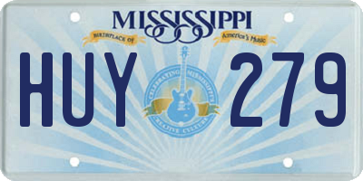 MS license plate HUY279