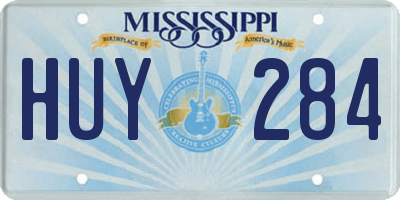 MS license plate HUY284