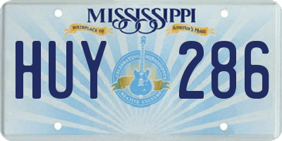 MS license plate HUY286