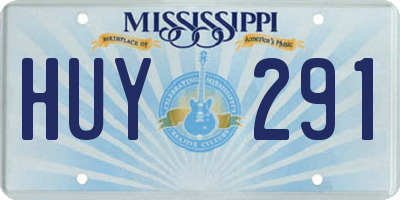 MS license plate HUY291