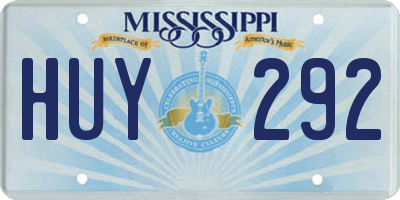 MS license plate HUY292