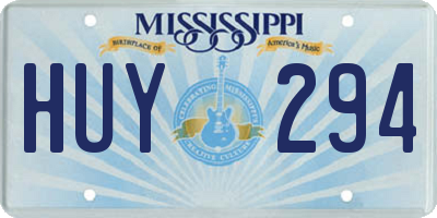MS license plate HUY294