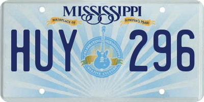 MS license plate HUY296