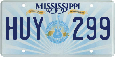 MS license plate HUY299