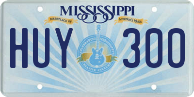 MS license plate HUY300