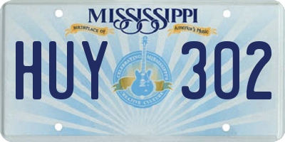 MS license plate HUY302