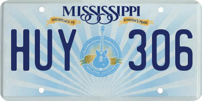 MS license plate HUY306