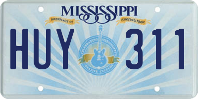 MS license plate HUY311