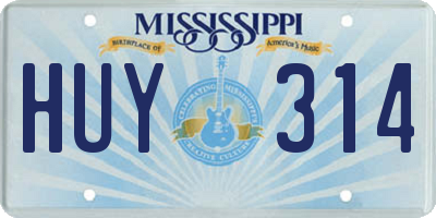 MS license plate HUY314