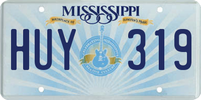 MS license plate HUY319