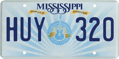 MS license plate HUY320