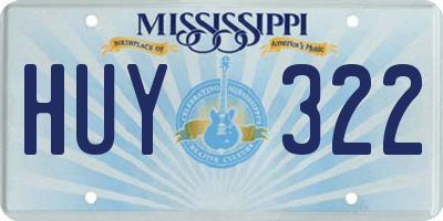 MS license plate HUY322