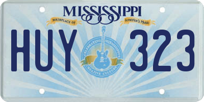 MS license plate HUY323