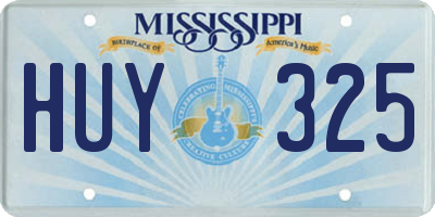 MS license plate HUY325