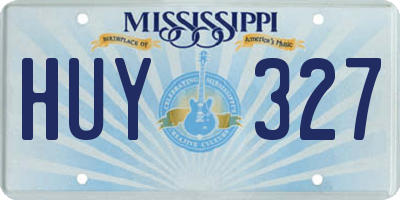 MS license plate HUY327