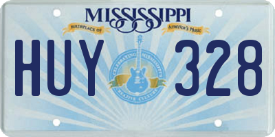 MS license plate HUY328