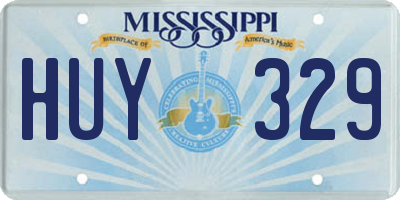 MS license plate HUY329