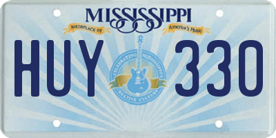 MS license plate HUY330