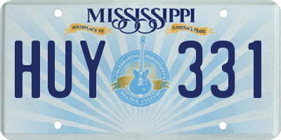 MS license plate HUY331