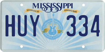 MS license plate HUY334