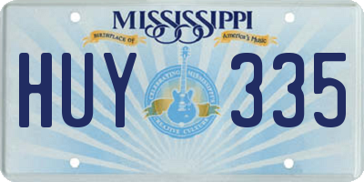 MS license plate HUY335