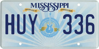 MS license plate HUY336