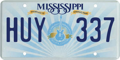 MS license plate HUY337