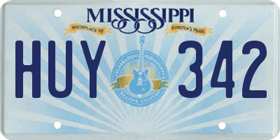 MS license plate HUY342