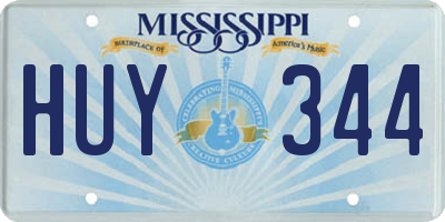 MS license plate HUY344