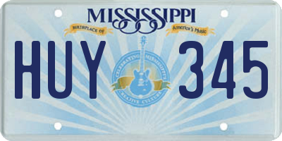 MS license plate HUY345