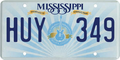 MS license plate HUY349