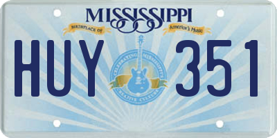MS license plate HUY351