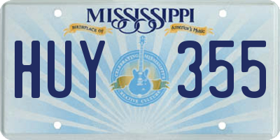 MS license plate HUY355