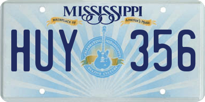 MS license plate HUY356