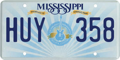 MS license plate HUY358