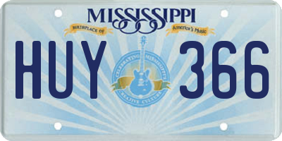 MS license plate HUY366