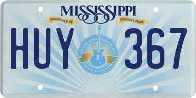 MS license plate HUY367