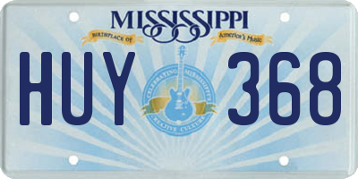 MS license plate HUY368
