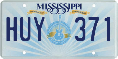 MS license plate HUY371