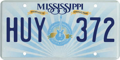MS license plate HUY372