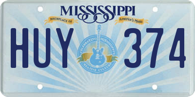 MS license plate HUY374