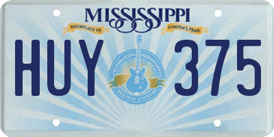 MS license plate HUY375