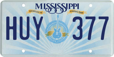 MS license plate HUY377