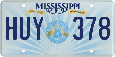 MS license plate HUY378
