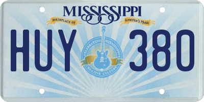 MS license plate HUY380