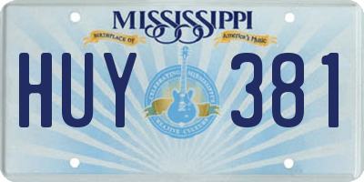 MS license plate HUY381