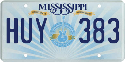 MS license plate HUY383