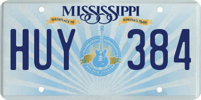 MS license plate HUY384